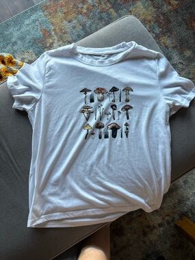 White Mushroom Graphic Tee